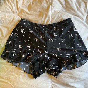 Floral Black Swim Shorts